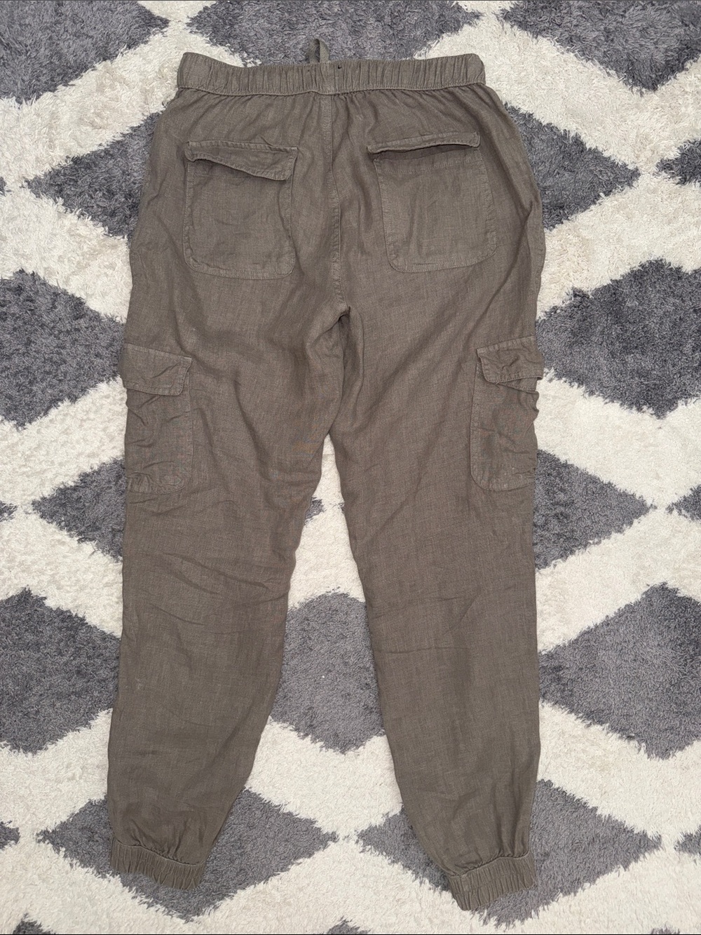 Nicole Miller 100% linen cargo joggers size small - Picture 4 of 10